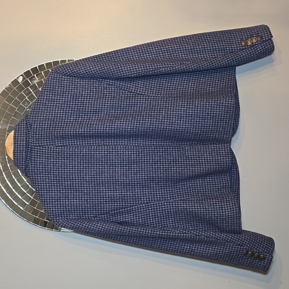  Lands' End Wool Houndstooth Crest Button Pocket Lined Jacket Blazer NWOT - Picture 6 of 14